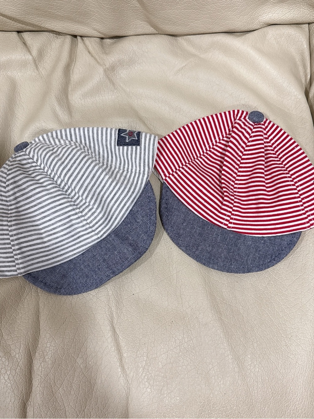 Kids Striped Baseball Cap set of 2